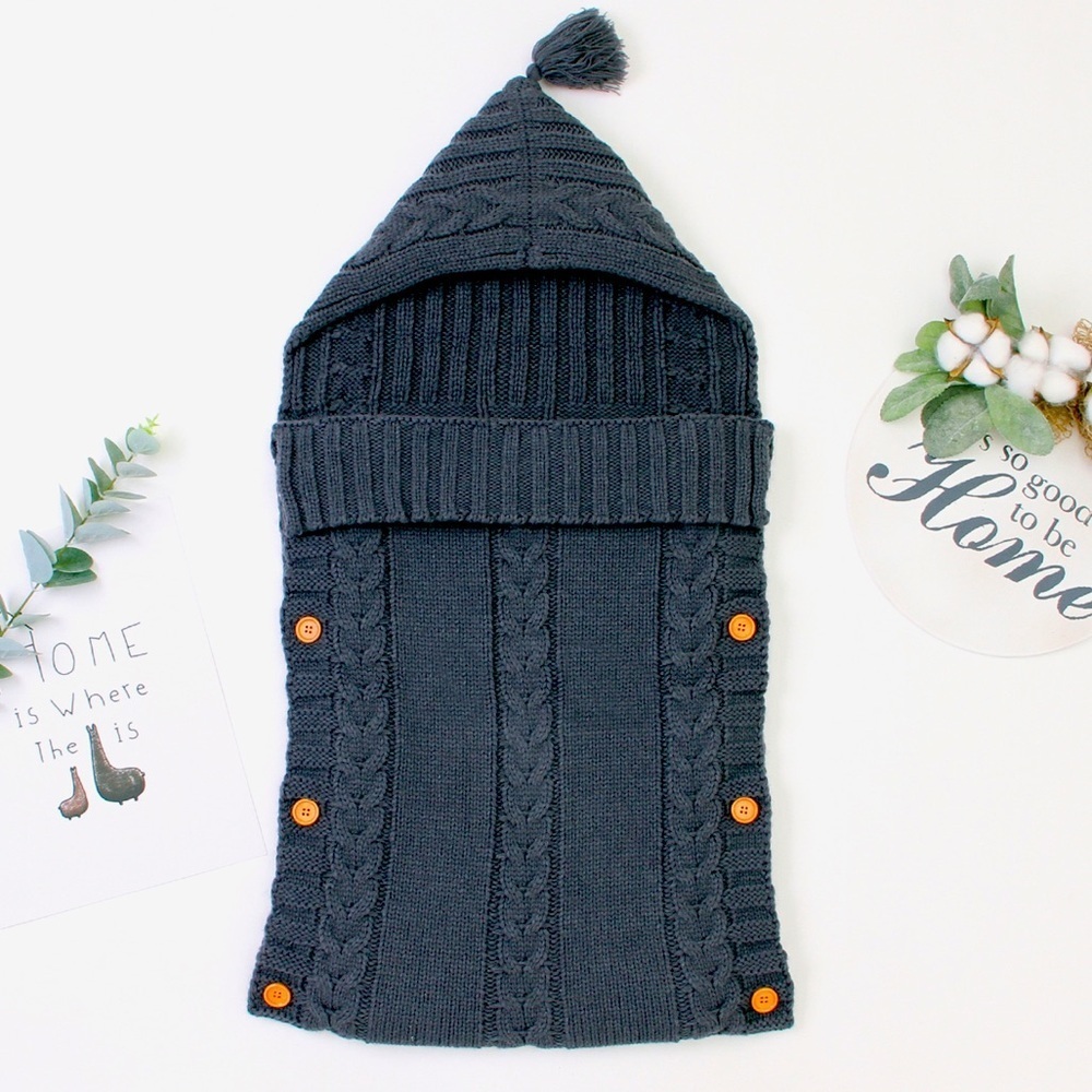 New Boutique Knit Baby Hooded Swaddling Blanket